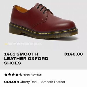 Cherry Red Doc Marten Oxfords, size 8W/7M